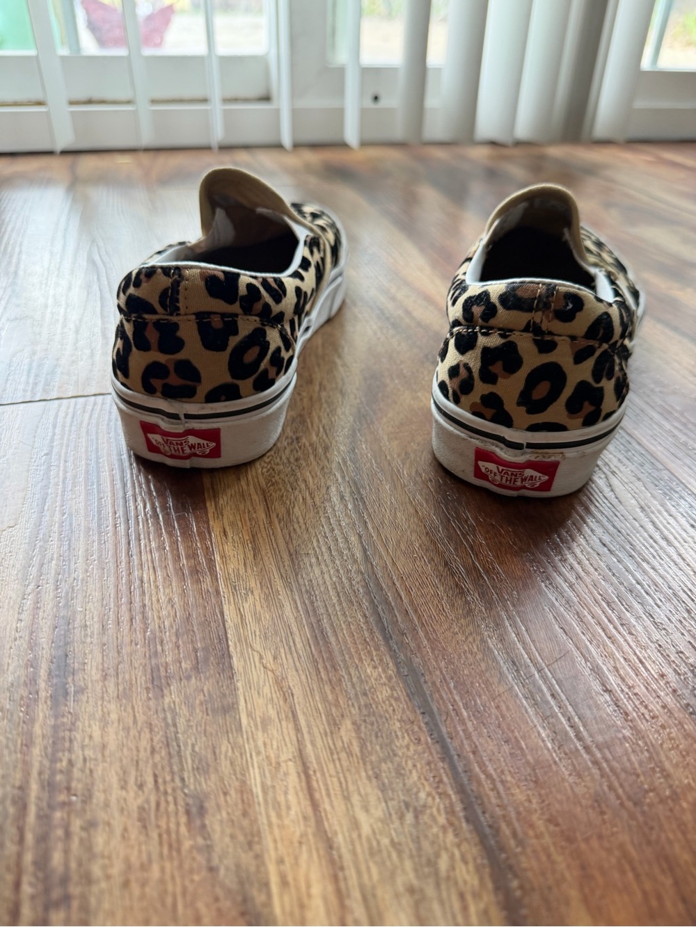 Vans Leopard Print Slip-On Sneakers - Beige and Black